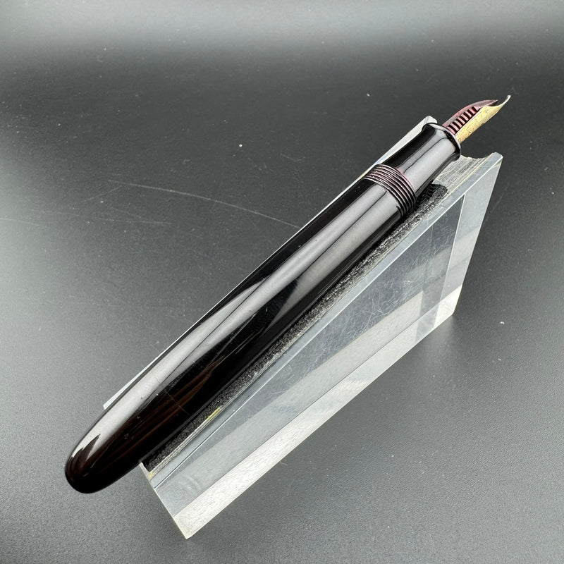 Atom Ebonite Japanese Eyedropper Fountain Pen 14K Gold Fine Nib Unrestored