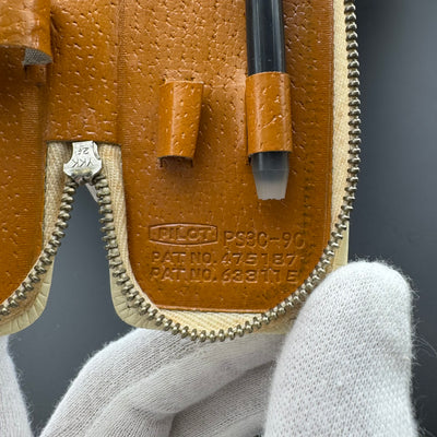 Pilot PS3C-90 Vintage Leather & Fabric 3-Pen Fountain Pen Case