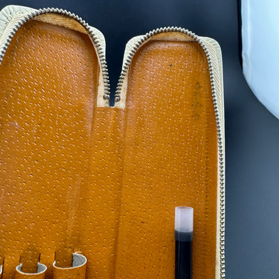 Pilot PS3C-90 Vintage Leather & Fabric 3-Pen Fountain Pen Case