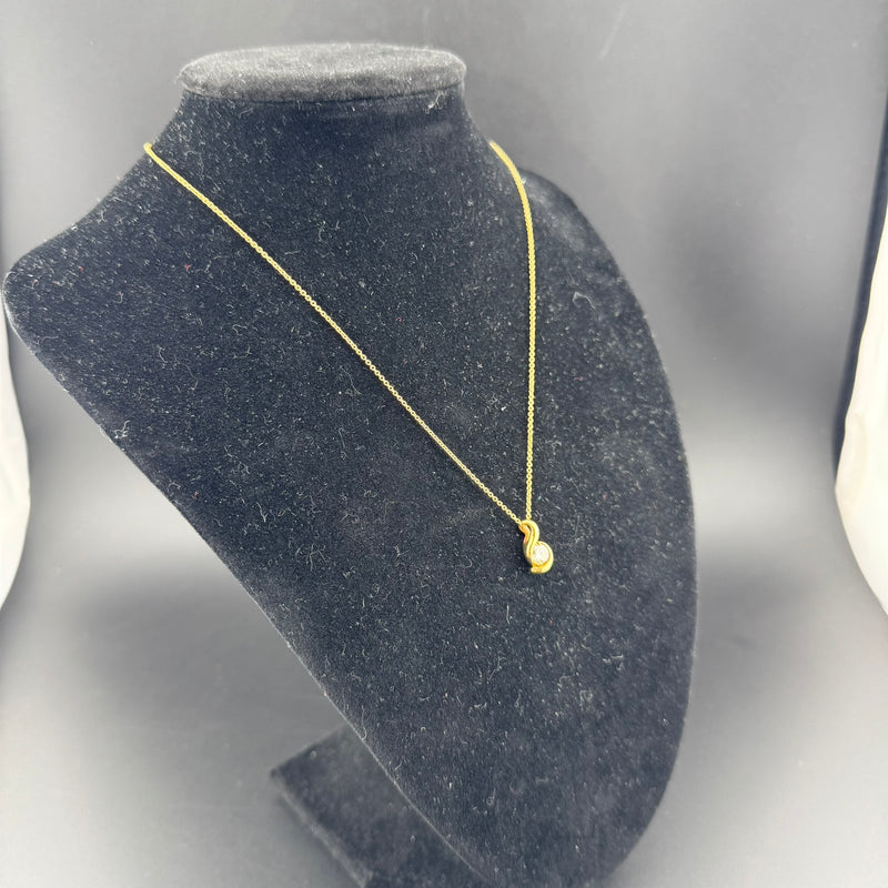 Tiffany & Co. Elsa Peretti 18K Gold Diamond Necklace