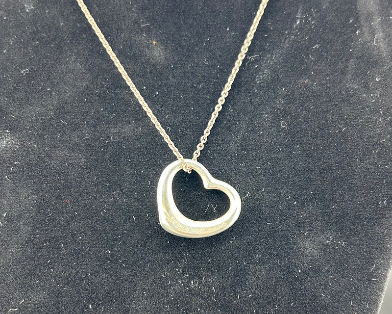 Tiffany & Co. Open Heart Necklace Sterling Silver