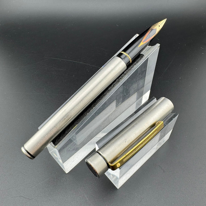 Sheaffer Targa Stainless Steel Fountain Pen 14K Gold Extra-Fine Nib