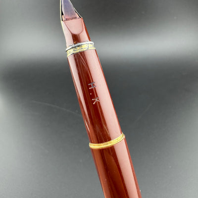 Pilot Deluxe Red Resin Fountain Pen 14K Gold Medium Nib Aug 1984