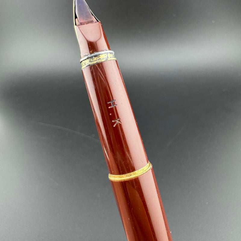 Pilot Deluxe Red Resin Fountain Pen 14K Gold Medium Nib Aug 1984