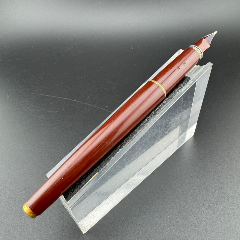 Pilot Deluxe Red Resin Fountain Pen 14K Gold Medium Nib Aug 1984