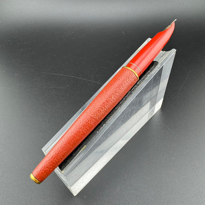 Pilot Red Leather Wrapped Fountain Pen 14K Gold Fine Nib