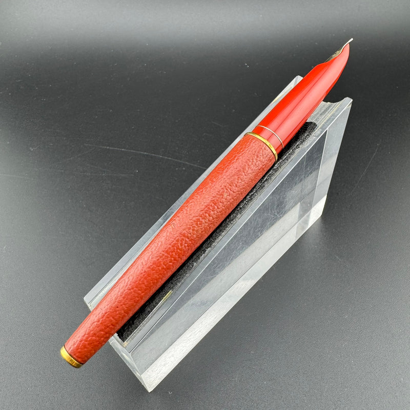Pilot Red Leather Wrapped Fountain Pen 14K Gold Fine Nib