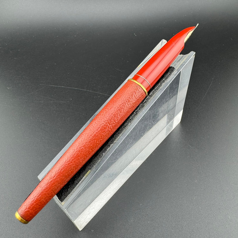 Pilot Red Leather Wrapped Fountain Pen 14K Gold Fine Nib