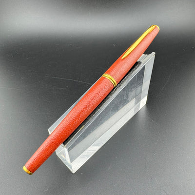 Pilot Red Leather Wrapped Fountain Pen 14K Gold Fine Nib
