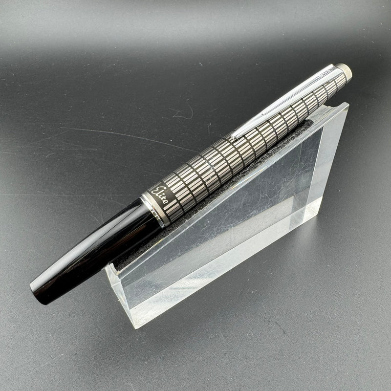 Pilot Elite Checkered Pocket Fountain Pen 18K Gold M Nib & Mechanical Pencil Set w/Box