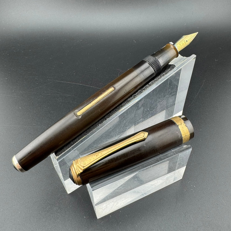 Steady Perfect Ebonite Lever-Filler Fountain Pen 14K Gold EF Nib Unrestored