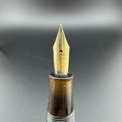 Steady Perfect Ebonite Lever-Filler Fountain Pen 14K Gold EF Nib Unrestored
