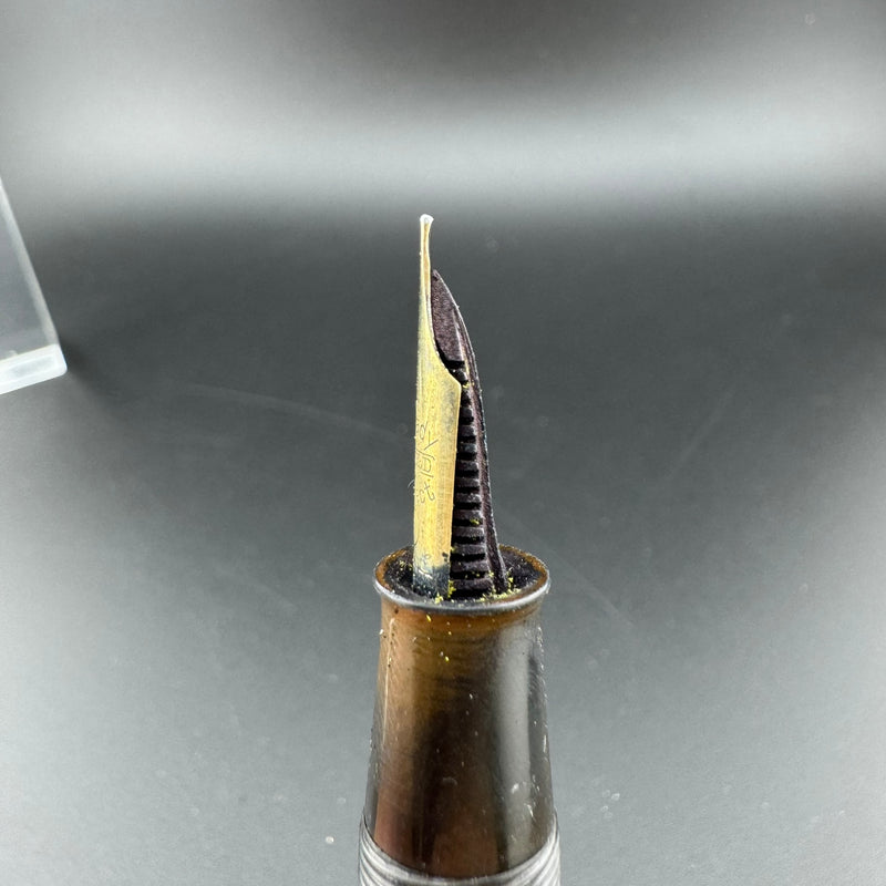 Steady Perfect Ebonite Lever-Filler Fountain Pen 14K Gold EF Nib Unrestored