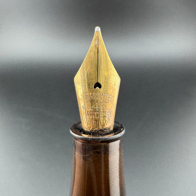 Warranted Ebonite Eyedropper Fountain Pen 14K Gold Medium Nib Unrestored