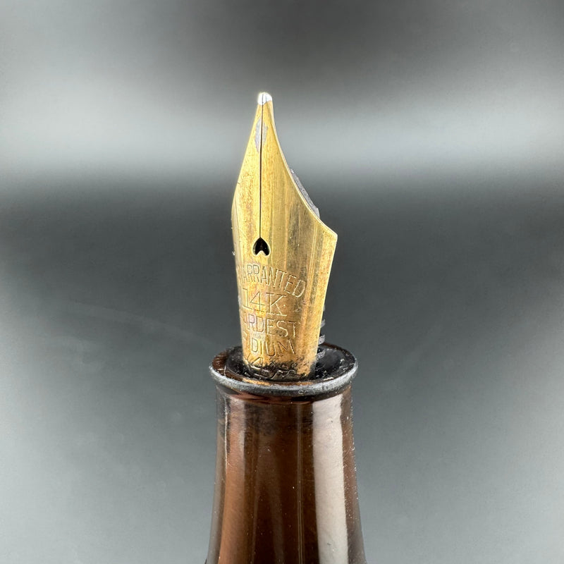 Warranted Ebonite Eyedropper Fountain Pen 14K Gold Medium Nib Unrestored