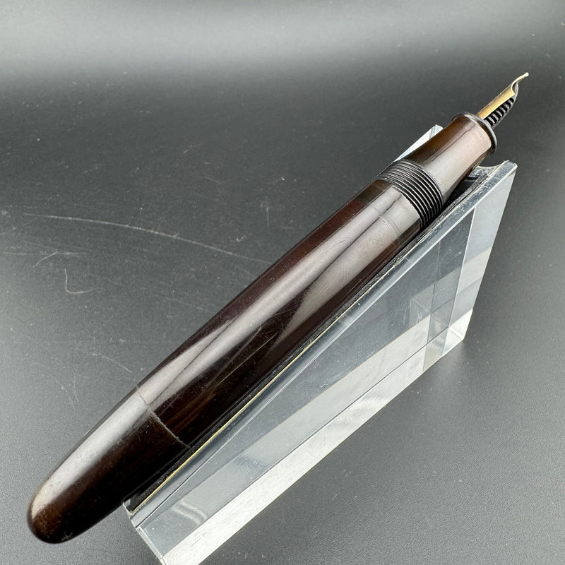 Warranted Ebonite Eyedropper Fountain Pen 14K Gold Medium Nib Unrestored