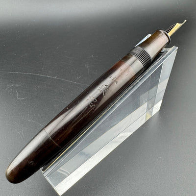 Warranted Ebonite Eyedropper Fountain Pen 14K Gold Medium Nib Unrestored