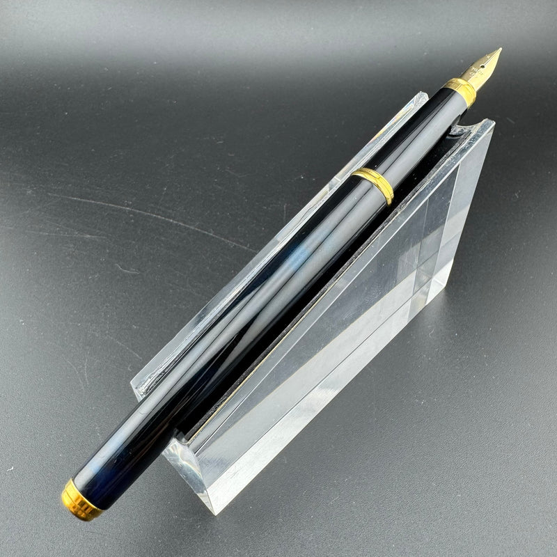 Pilot Cavalier Black & Blue Lacquered Fountain Pen GP Steel Fine Nib