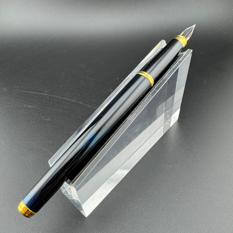 Pilot Cavalier Black & Blue Lacquered Fountain Pen GP Steel Fine Nib