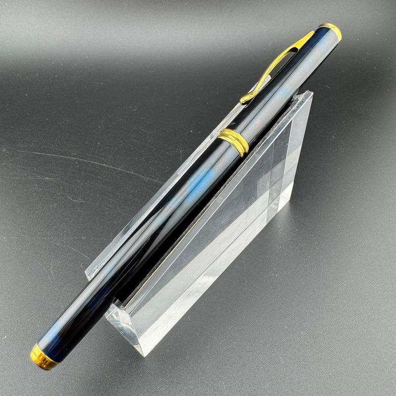 Pilot Cavalier Black & Blue Lacquered Fountain Pen GP Steel Fine Nib