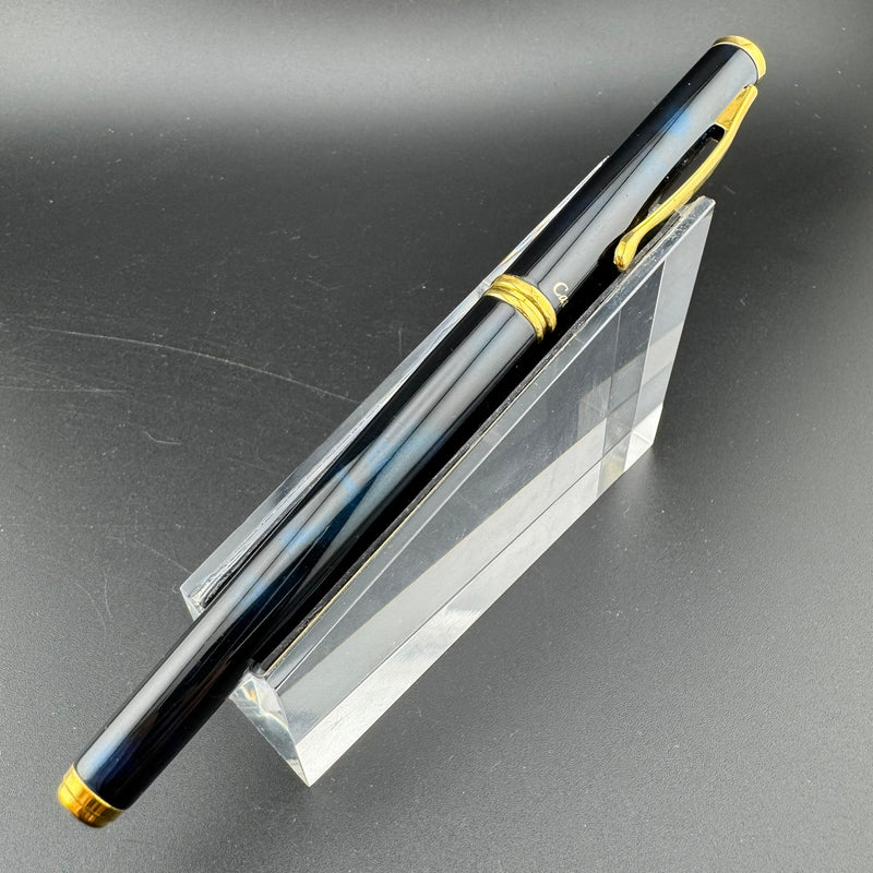 Pilot Cavalier Black & Blue Lacquered Fountain Pen GP Steel Fine Nib