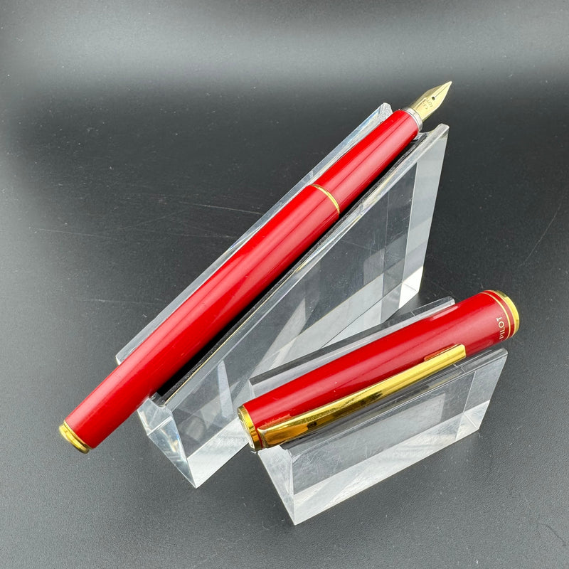 Pilot Red Resin Fountain Pen GP Steel Fine Nib