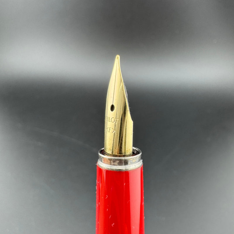 Pilot Red Resin Fountain Pen GP Steel Fine Nib