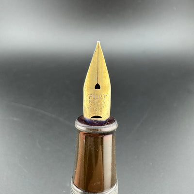 HHH Ebonite Eyedropper Fountain Pen 14K Gold Pilot Fine Nib Unrestored