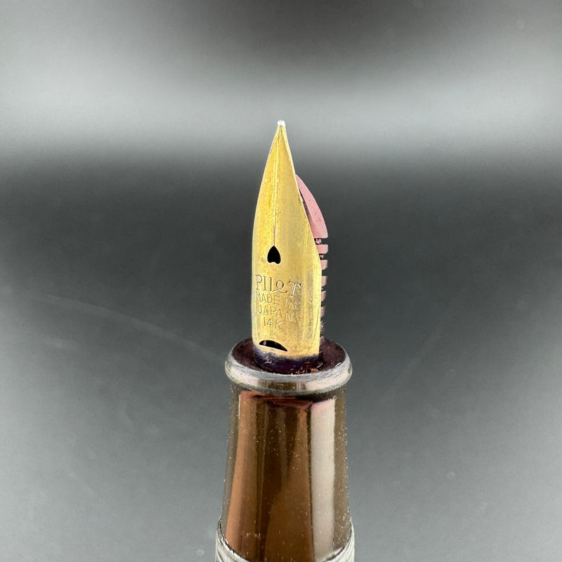 HHH Ebonite Eyedropper Fountain Pen 14K Gold Pilot Fine Nib Unrestored