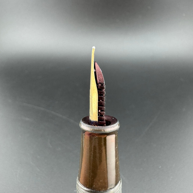 HHH Ebonite Eyedropper Fountain Pen 14K Gold Pilot Fine Nib Unrestored