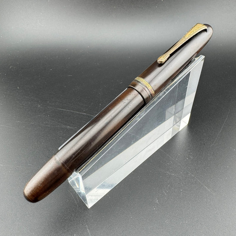 HHH Ebonite Eyedropper Fountain Pen 14K Gold Pilot Fine Nib Unrestored