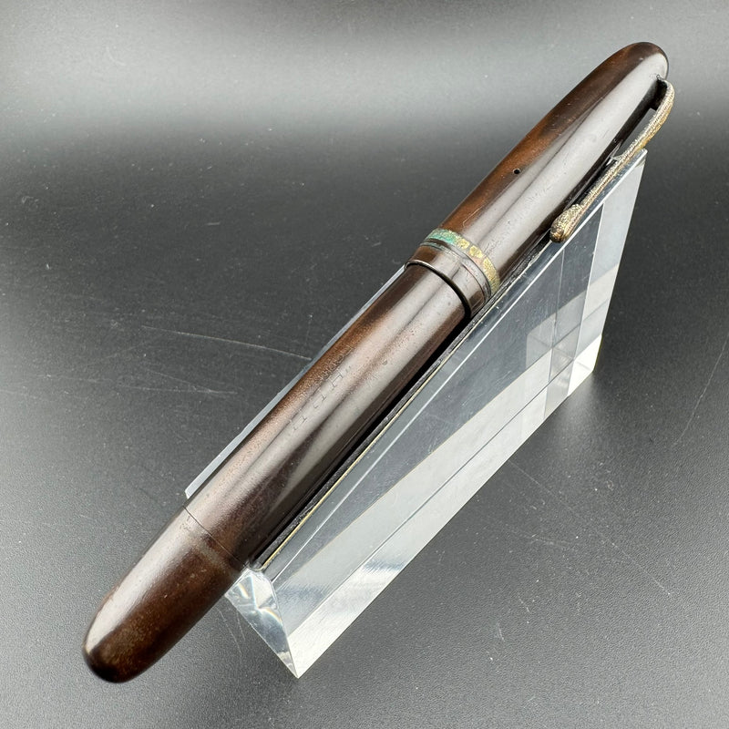 HHH Ebonite Eyedropper Fountain Pen 14K Gold Pilot Fine Nib Unrestored