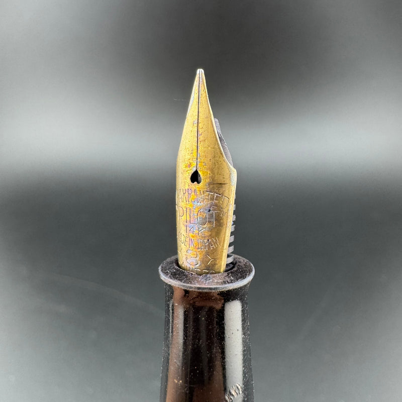 Special Ebonite Eyedropper Fountain Pen 14K Gold Pilot Fine Nib Unrestored