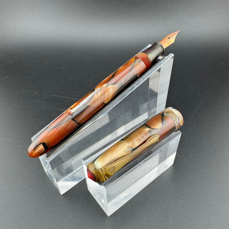 Platinum Celluloid Lever-Filler Fountain Pen 14K Gold Vanco Extra-Fine Nib Unrestored