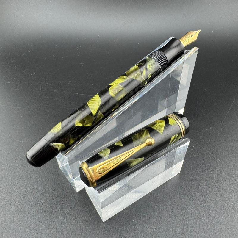 Parker Deluxe Challenger Green & Black Fountain Pen FOR PARTS