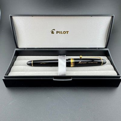 Pilot Custom 742 Black Resin Fountain Pen 14K Gold Medium Nib w/Box NOS