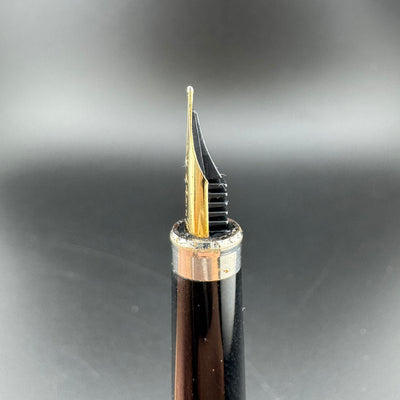 Sailor Slimline Steel & Black Resin Fountain Pen 14K Gold Fine Nib