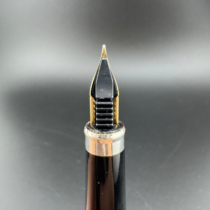 Sailor Slimline Steel & Black Resin Fountain Pen 14K Gold Fine Nib