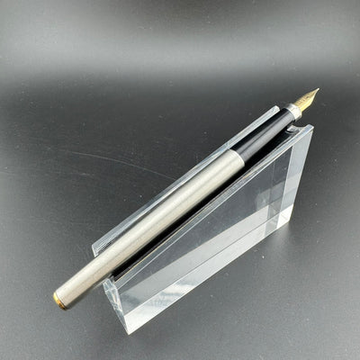 Sailor Slimline Steel & Black Resin Fountain Pen 14K Gold Fine Nib