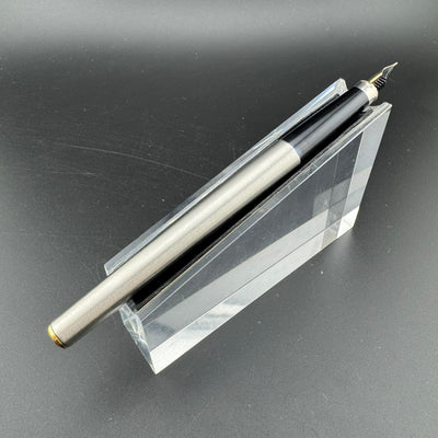 Sailor Slimline Steel & Black Resin Fountain Pen 14K Gold Fine Nib