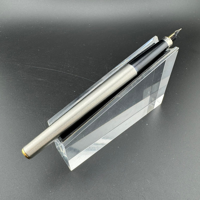 Sailor Slimline Steel & Black Resin Fountain Pen 14K Gold Fine Nib