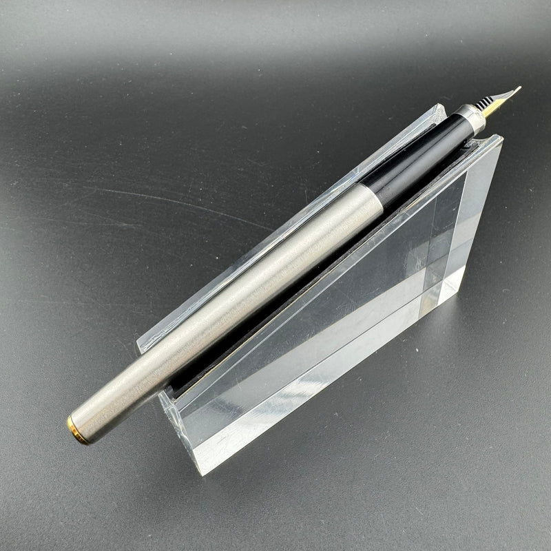Sailor Slimline Steel & Black Resin Fountain Pen 14K Gold Fine Nib