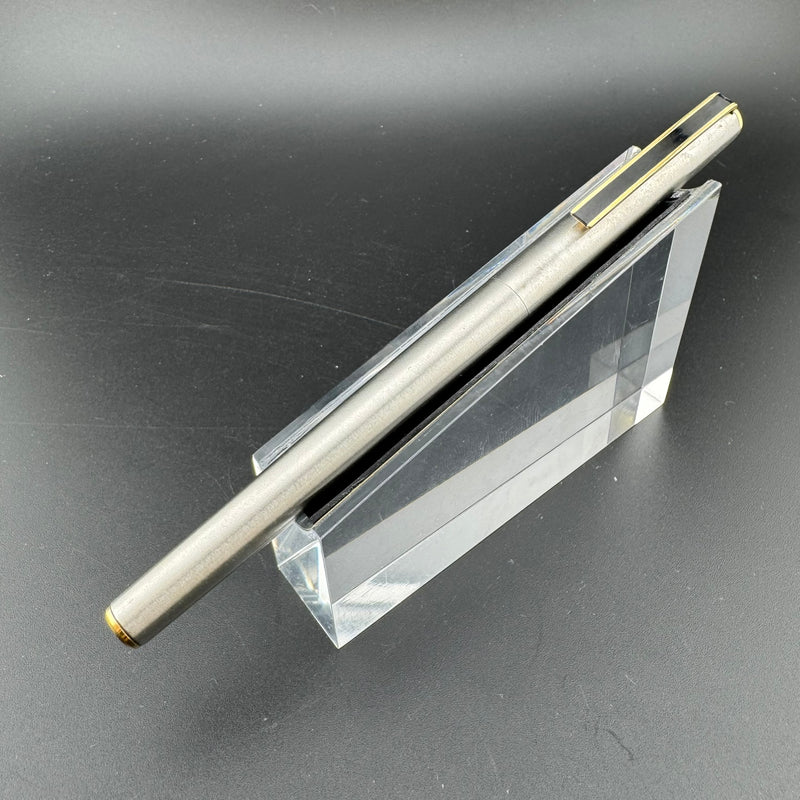 Sailor Slimline Steel & Black Resin Fountain Pen 14K Gold Fine Nib