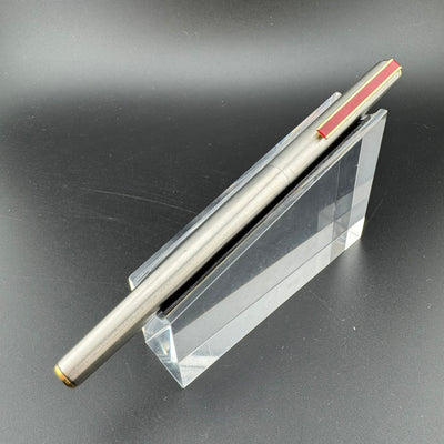 Sailor Slimline Steel & Red Resin Fountain Pen 14K Gold Fine Nib