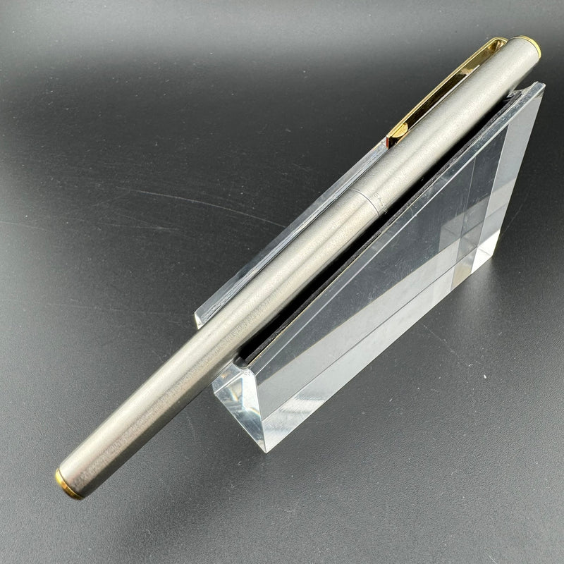 Sailor Slimline Steel & Red Resin Fountain Pen 14K Gold Fine Nib
