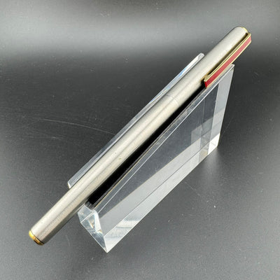 Sailor Slimline Steel & Red Resin Fountain Pen 14K Gold Fine Nib