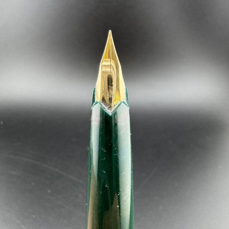Montblanc Classic No. 221 Green Resin Fountain Pen 14K Gold Extra-Fine Nib