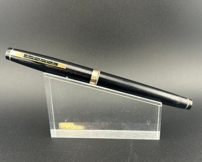 Platinum Black and Gold Fountain Pen 18K Gold, Fine nib