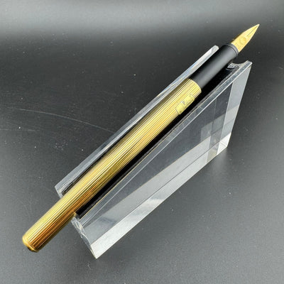 Montblanc SlimLine 2nd Generation Gold Pinstripe Fountain Pen Steel Fine Nib