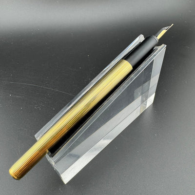 Montblanc SlimLine 2nd Generation Gold Pinstripe Fountain Pen Steel Fine Nib